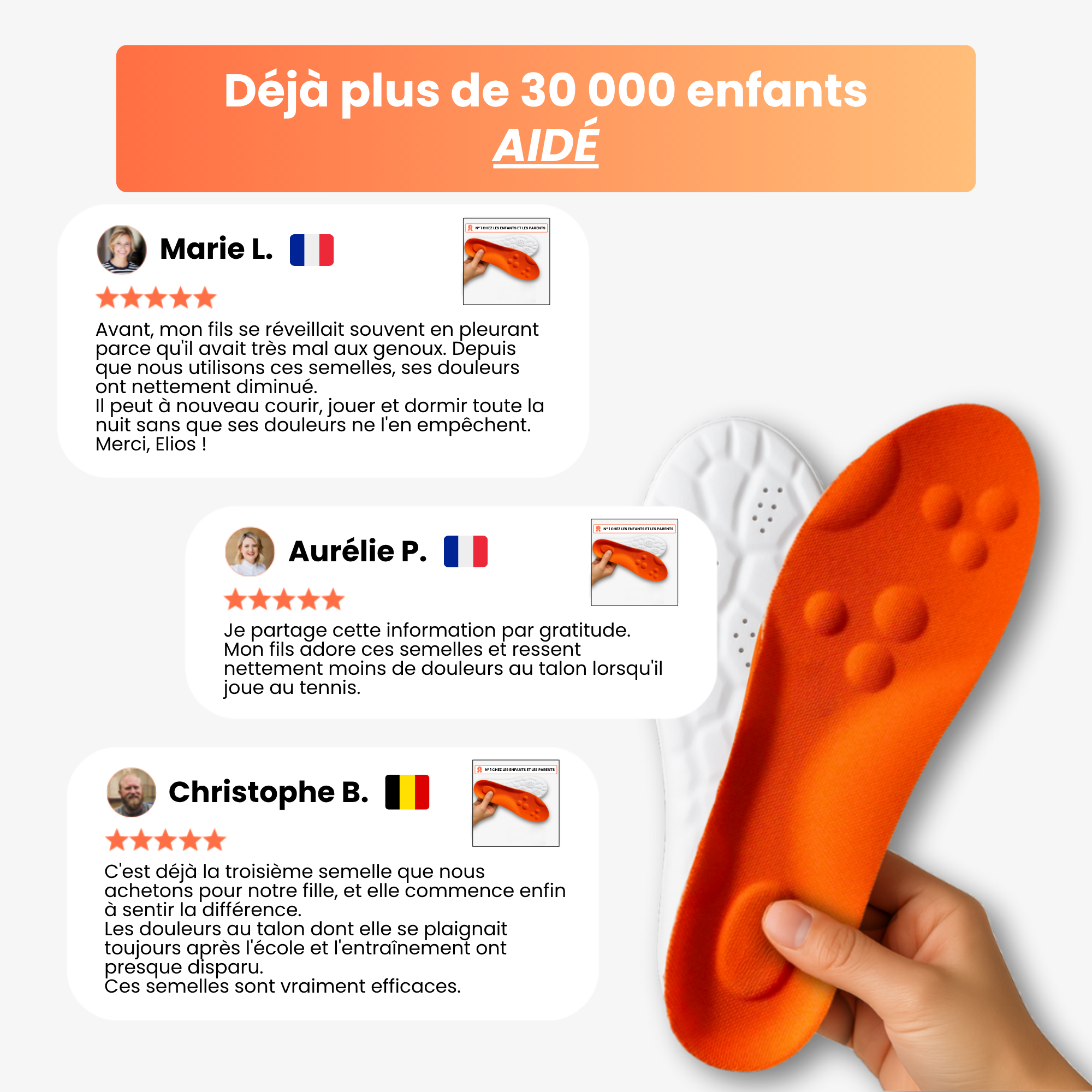 Semelles de massage pour enfants